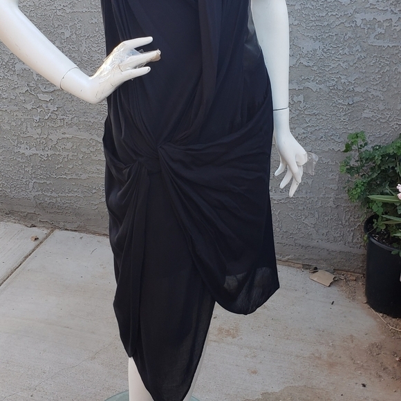 Helmut Lang Black Leather Trim Dress - Picture 5 of 12